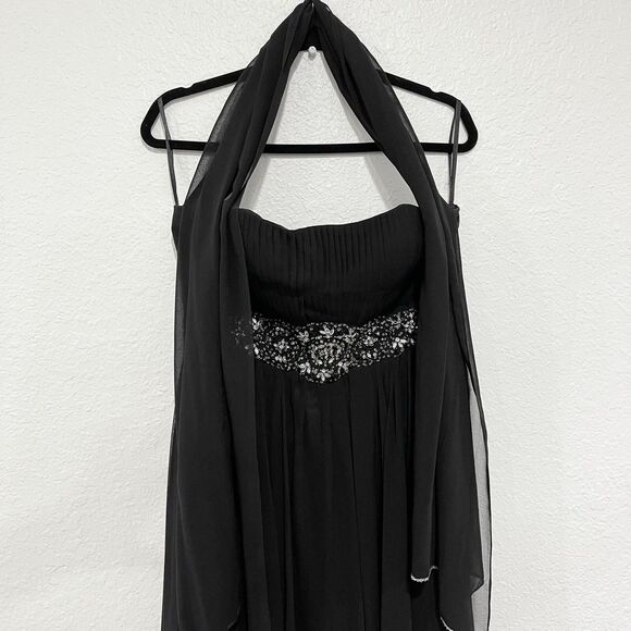 May Queen Couture Black Formal Long Dress 10 Strapless Prom Party Wedding Guest - Picture 8 of 16